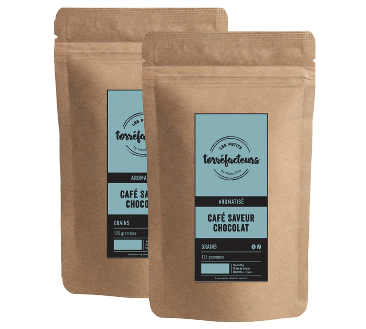 2x125g Café En Grain Saveur Chocolat LES PETITS TORREFACTEURS