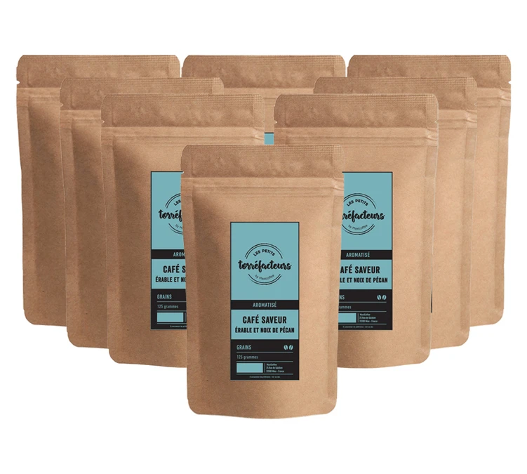 Café En Grains - Saveur Sirop D'Erable Et Noix De Pécan - 1kg (8x125g) - Les Petits Torréfacteurs