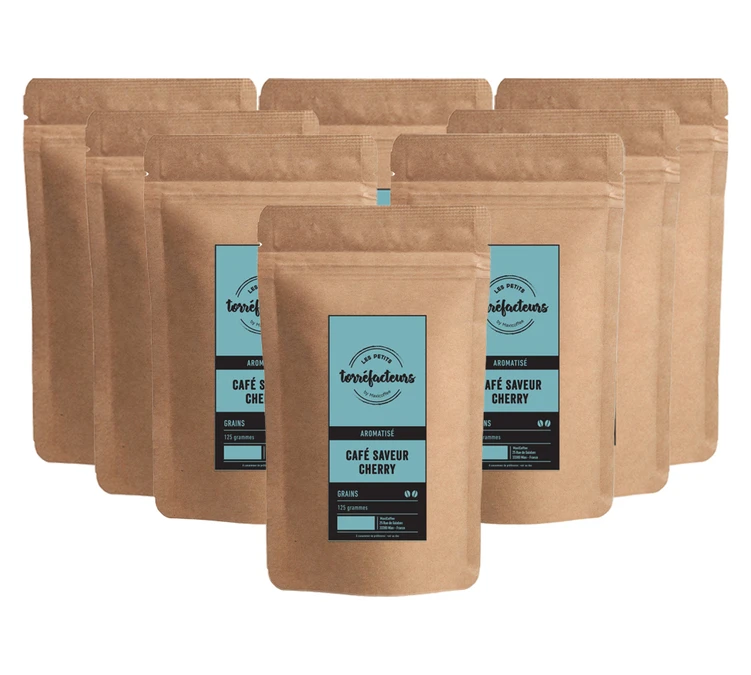 1kg (8x125g) Café En Grain Saveur Cerise - Les Petits Torréfacteurs