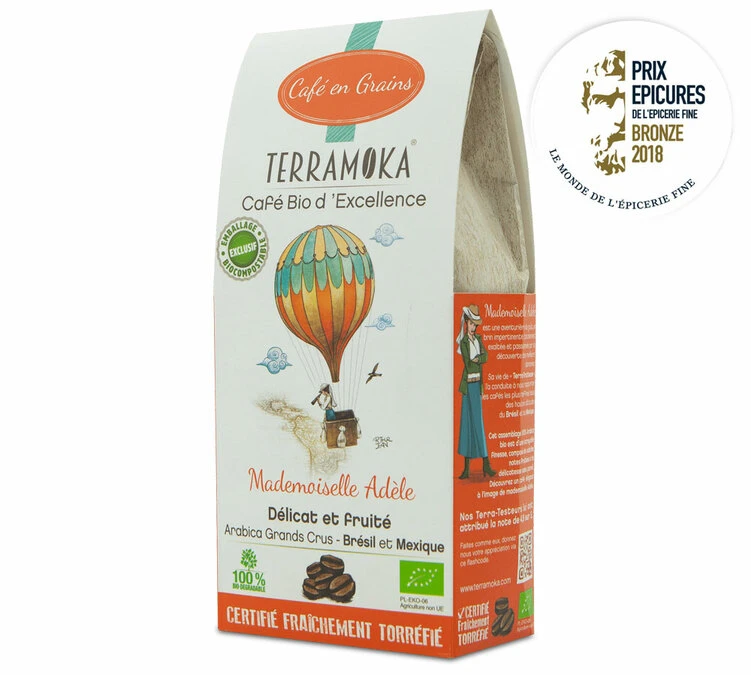 Café En Grains 100% Arabica Bio - 200g - Mademoiselle Adèle - TERRAMOKA – Image 2