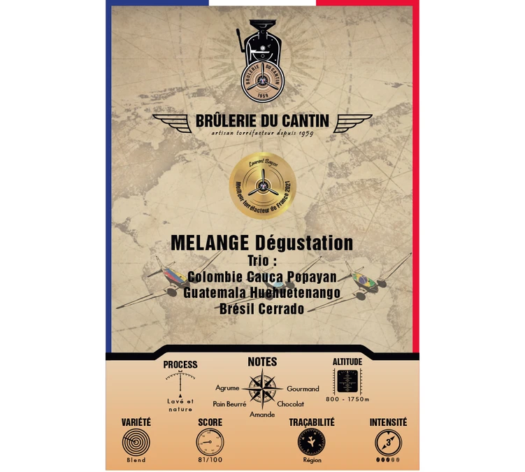 Café En Grains Brûlerie Du Cantin - Mélange Dégustation 100% Arabica - 250gr – Image 2