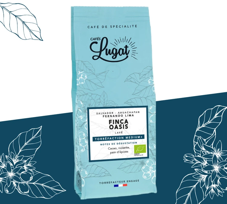4x250g Café En Grain Bio Finca Oasis - Cafés Lugat – Image 2