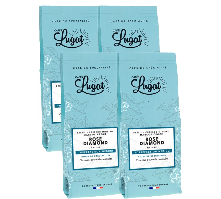 1kg Café En Grain Brésil Rose Diamond - Cafés Lugat
